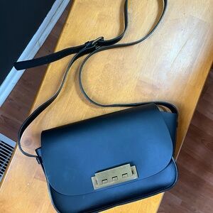 Zac Posen Black Crossbody Bag with Gold Accent
